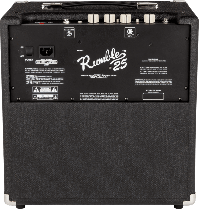 Fender Rumble 25 Bass Amp - Rear