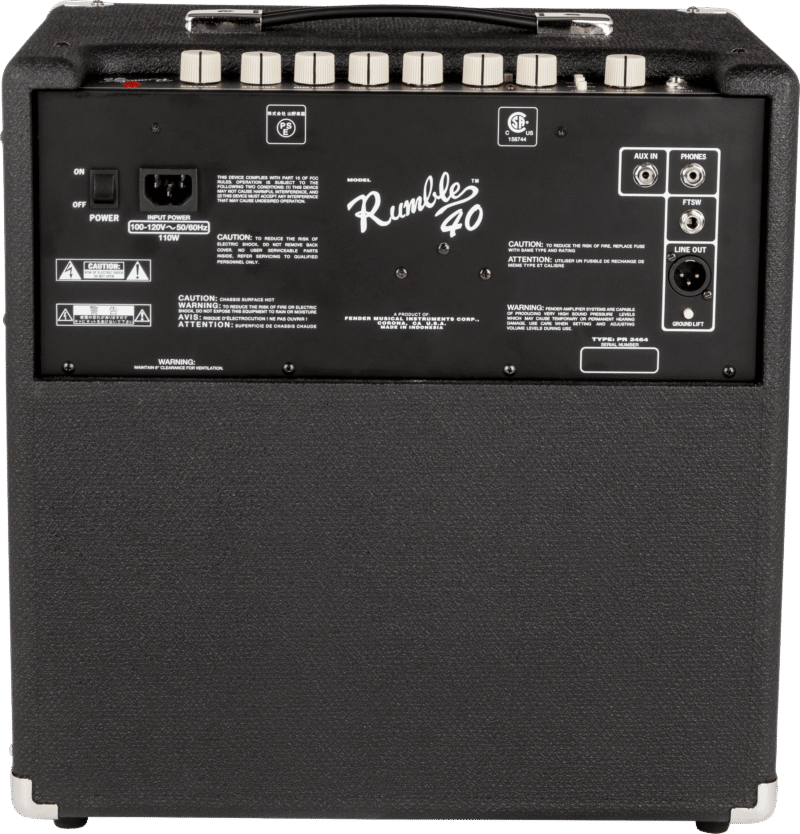 Fender Rumble 40 Bass Amp - Rear